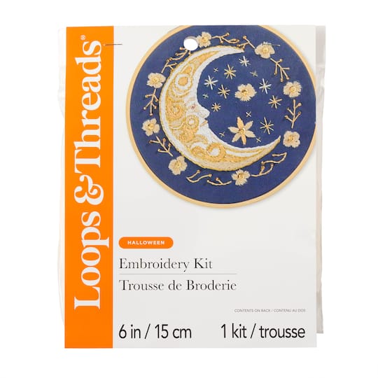 6" Mystic Crescent Moon Halloween Embroidery Kit by Loops & Threads®